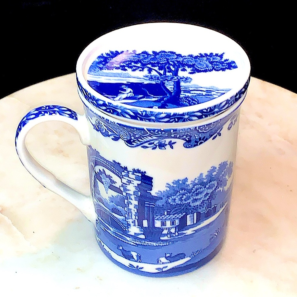 SPODE BLUE ITALIAN MUG COASTER SET NIB NEW 12oz
